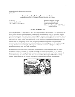 Graphic Storytelling: Exploring Contemporary Comics (Issues and Problems in Twentieth-Century Literature and Culture)