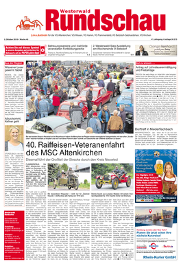 40. Raiffeisen-Veteranenfahrt Des MSC Altenkirchen