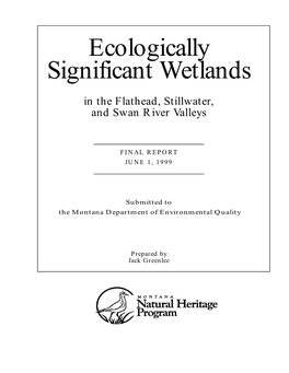 Ecologically Significant Wetlands