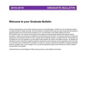 2018-2019 Graduate Bulletin
