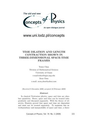 Time Dilation and Length Contraction Shown in Three-Dimensional Space-Time Frames