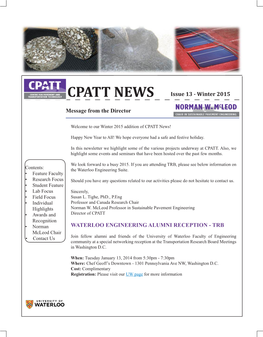CPATT NEWS Issue 13 - Winter 2015