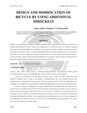 Design and Modification of Bicycle by Using Additional Sprockets