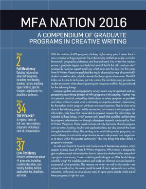 Mfa Nation 2016 a Compendium of Graduate Programs in Creative Writing
