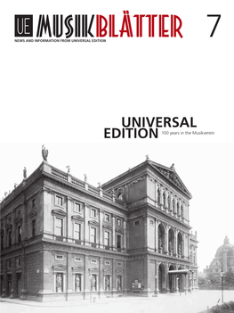 Universal Edition 100 Years in the Musikverein