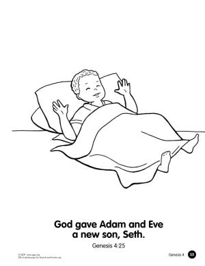 God Gave Adam and Eve a New Son, Seth. Genesis 4:25