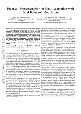 Practical Implementation of Link Adaptation with Dual Polarized Modulation