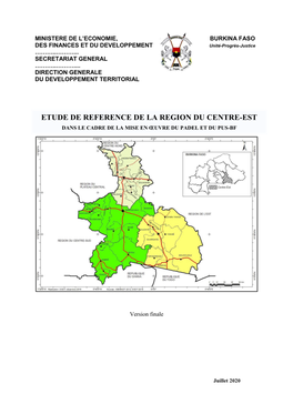 Etude De Reference De La Region Du Centre-Est Dans Le Cadre De La Mise En Œuvre Du Padel Et Du Pus-Bf
