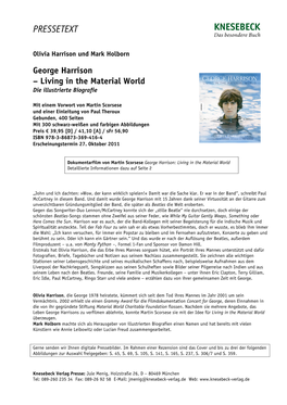 George Harrison – Living in the Material World Die Illustrierte Biografie