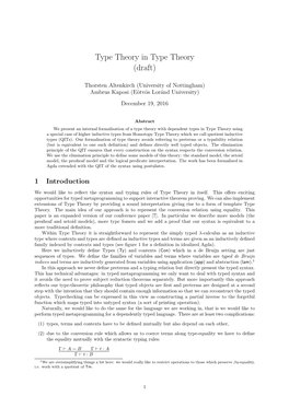 Type Theory in Type Theory (Draft)