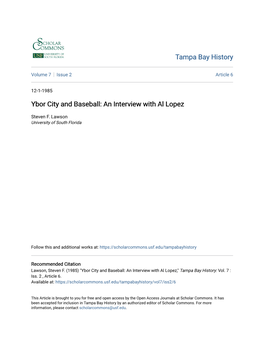 Ybor City and Baseball: an Interview with Al Lopez