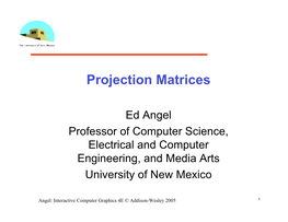 Projection Matrices