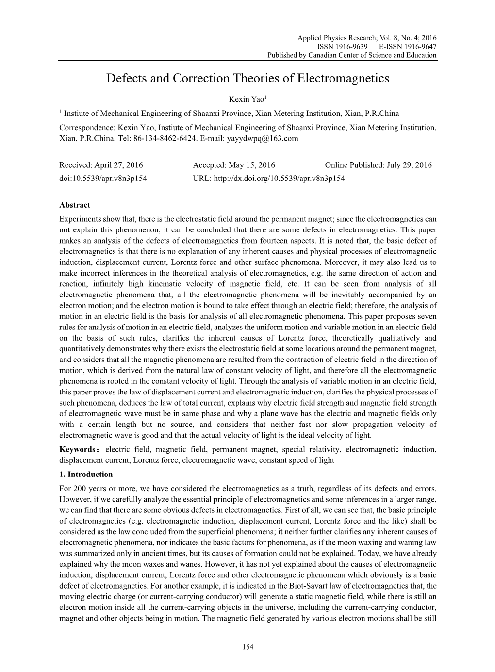 Defects and Correction Theories of Electromagnetics