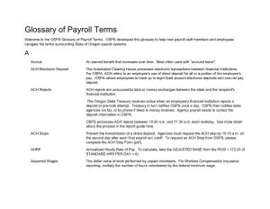 Glossary of Payroll Terms Welcome to the OSPS Glossary of Payroll Terms