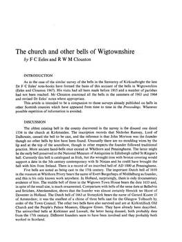 The Church and Other Bells of Wigtownshire