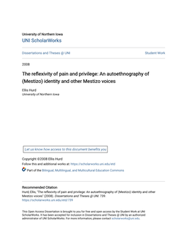 The Reflexivity of Pain and Privilege: an Autoethnography of (Mestizo) Identity and Other Mestizo Voices
