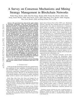A Survey on Consensus Mechanisms and Mining Strategy Management