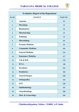 Evaluative Report of the Department