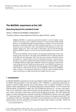 The Moedal Experiment at the LHC. Searching Beyond the Standard