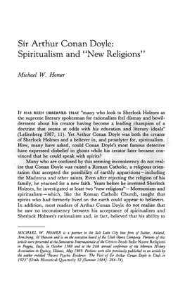 Sir Arthur Conan Doyle: Spiritualism and "New Religions"