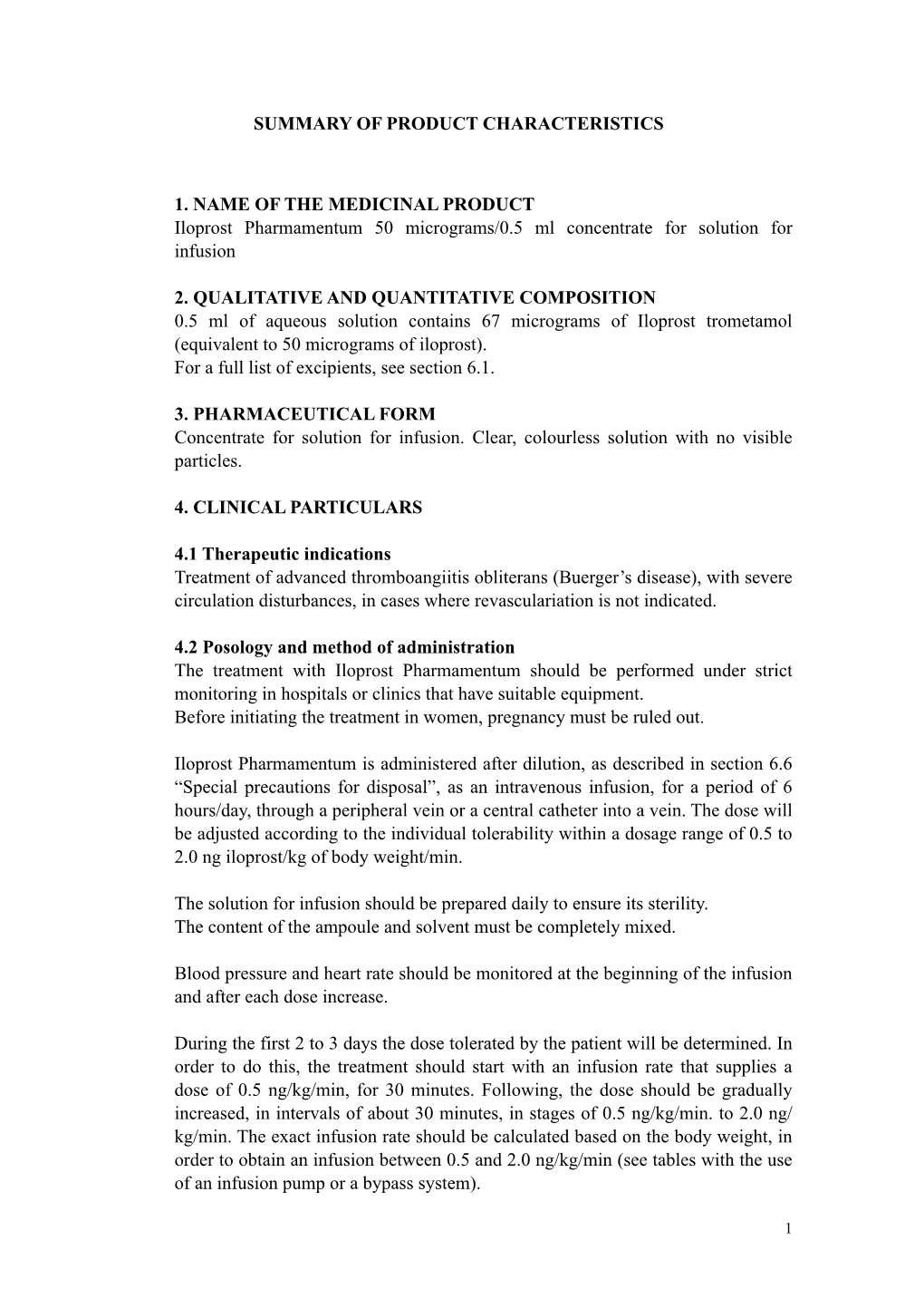 Summary of Product Characteristics 1. Name Of