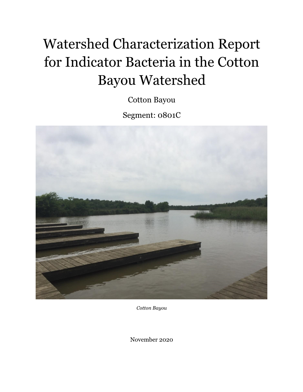 View Cotton Bayou Watershed Characterization Report