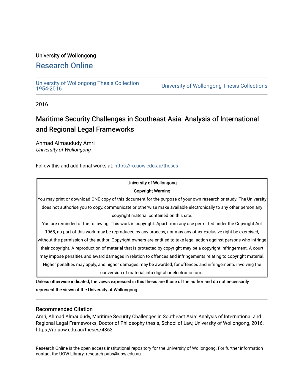 Maritime Security Challenges in Southeast Asia: Analysis of International and Regional Legal Frameworks