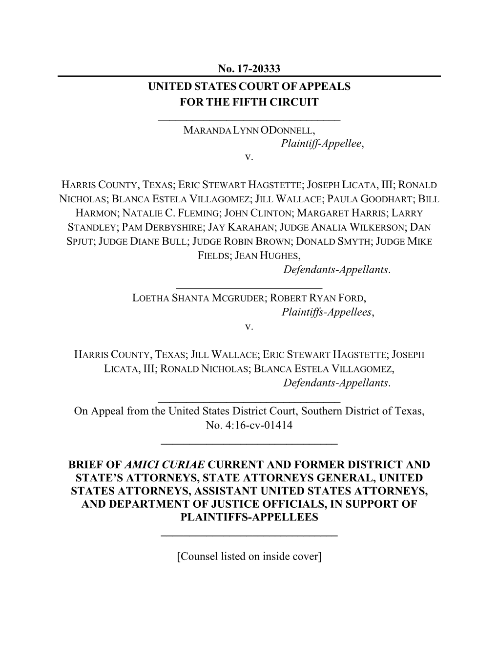 An Amicus Brief in Odonnell V. Harris County