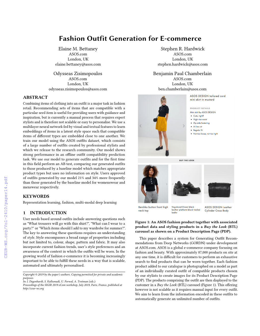 Fashion Outfit Generation for E-Commerce Elaine M