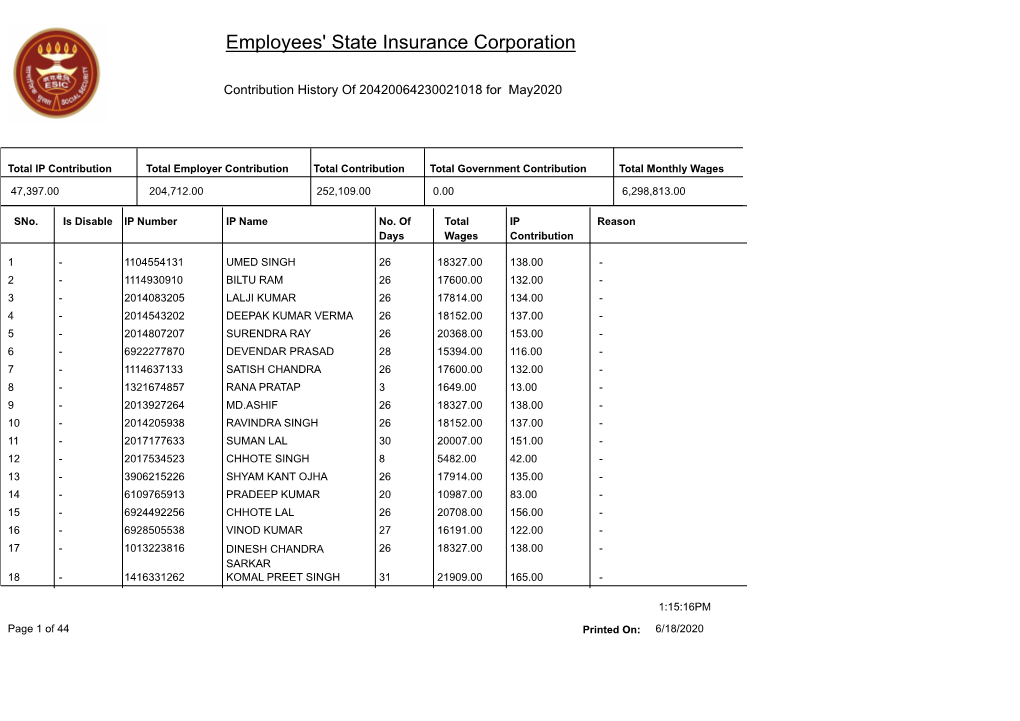 Employees' State Insurance Corporation