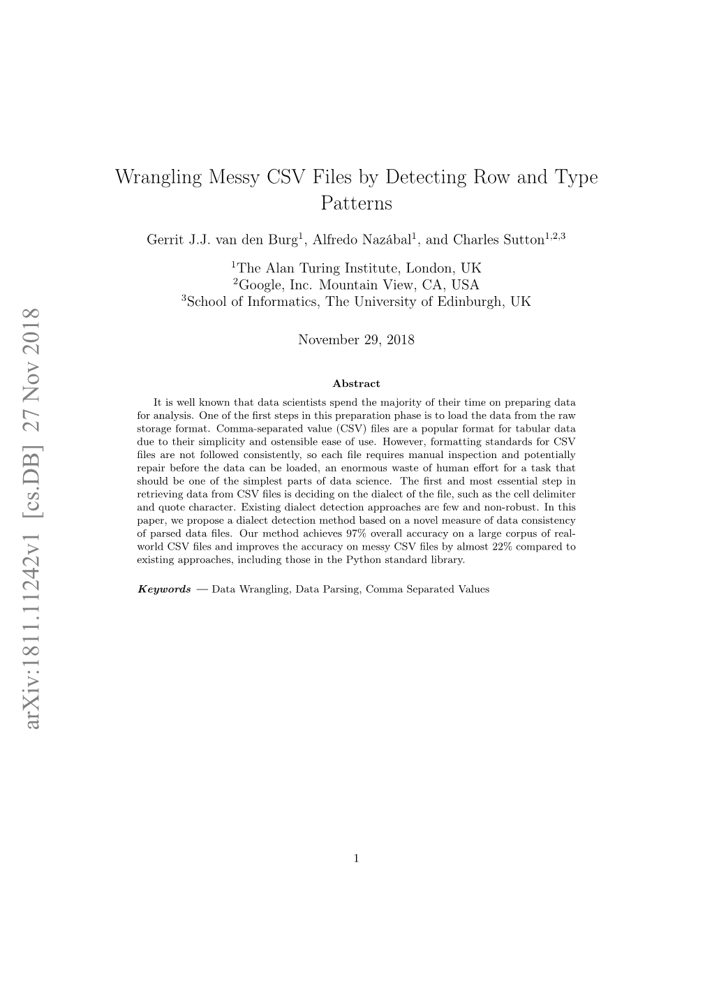 Wrangling Messy CSV Files by Detecting Row and Type Patterns