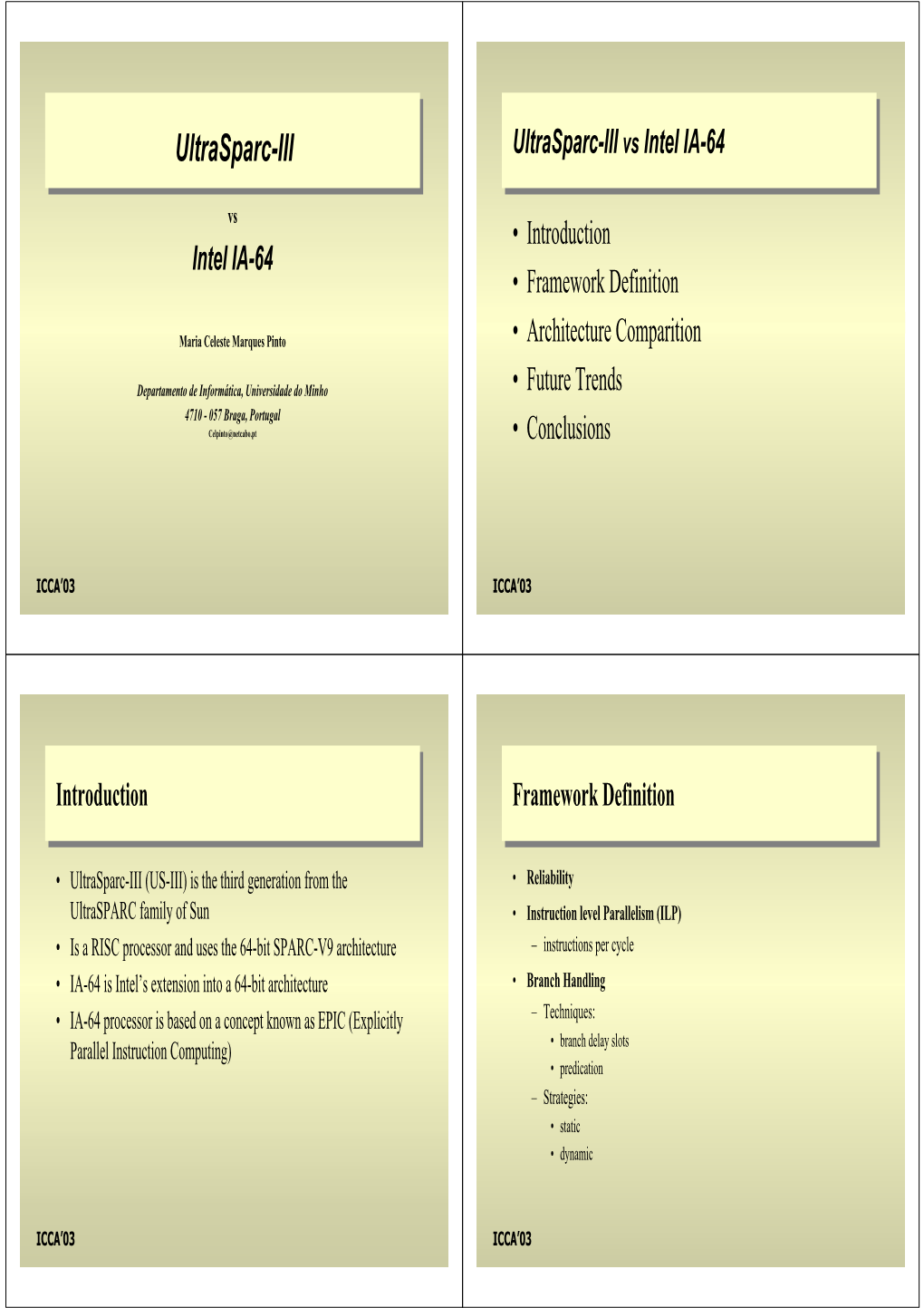 Ultrasparc-III Ultrasparc-III Vs Intel IA-64