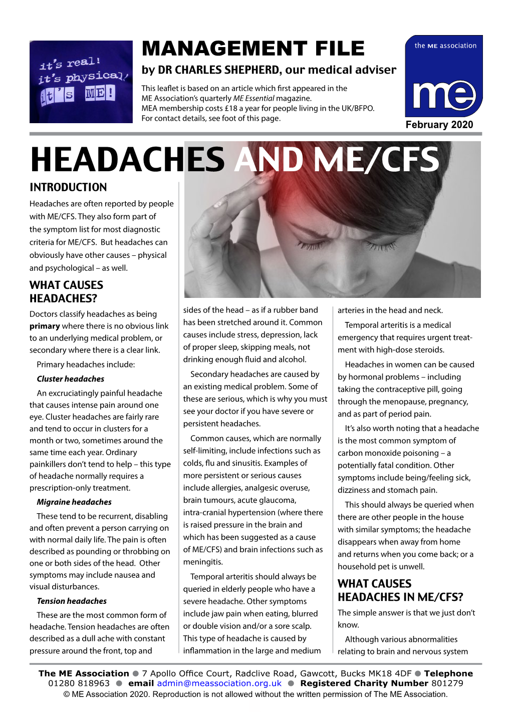 HEADACHES and ME/CFS INTRODUCTION Headaches Are Often Reported by People with ME/CFS