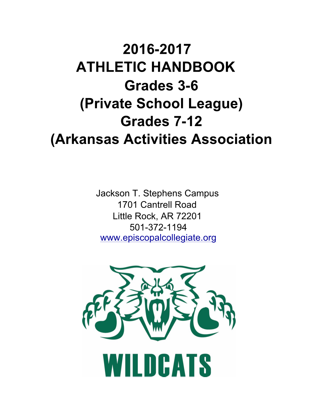 2016-2017 Athletic Handbook