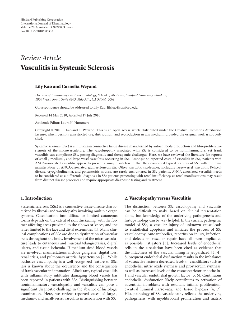 Vasculitis in Systemic Sclerosis