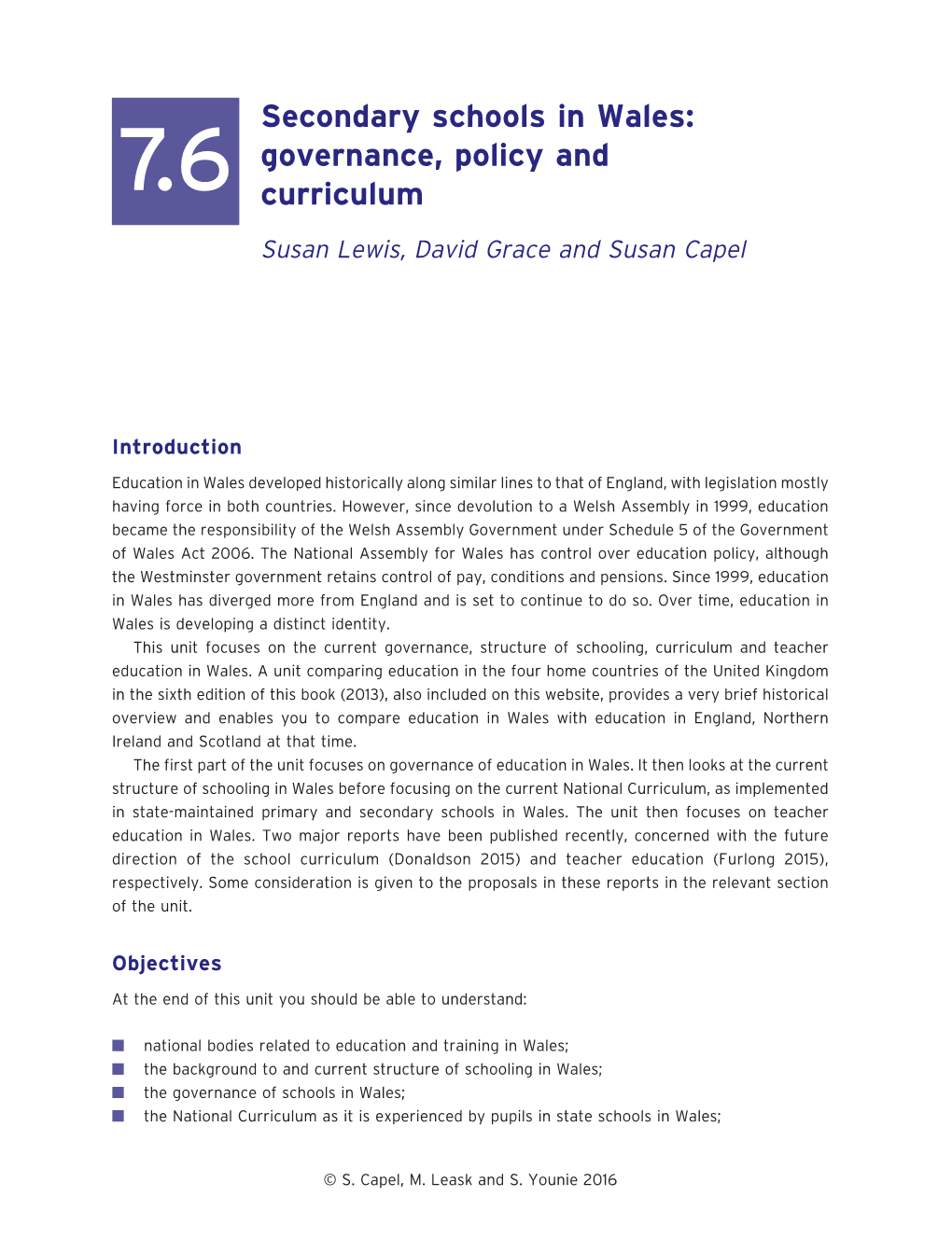 Wales: Governance, Policy and 7