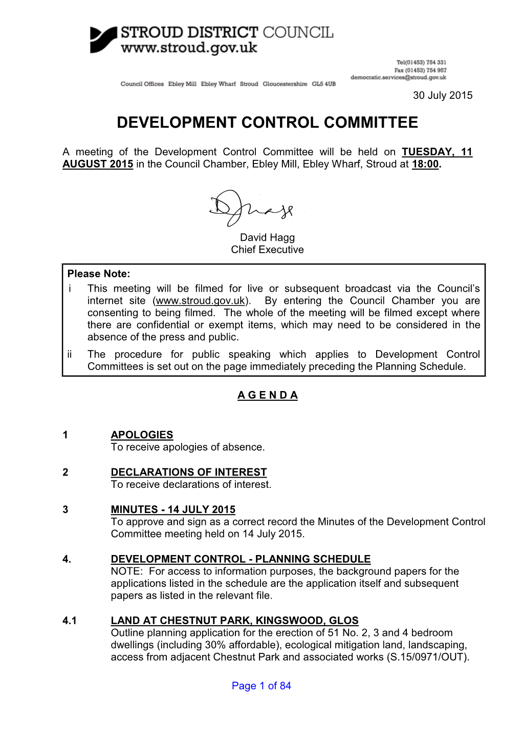 Development Control Committee