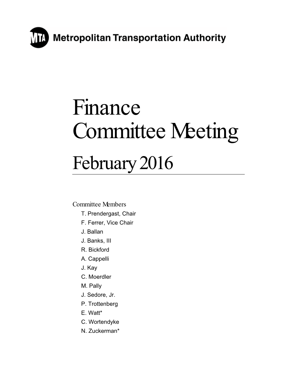 Finance Committee Meeting