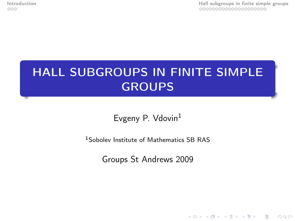 Hall Subgroups in Finite Simple Groups