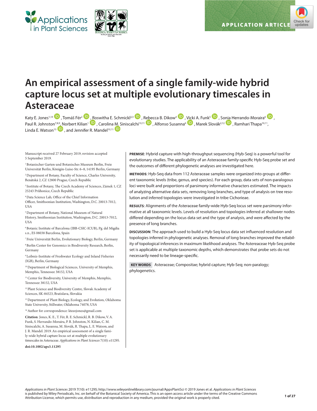 An Empirical Assessment of a Single Family‐Wide Hybrid Capture Locus