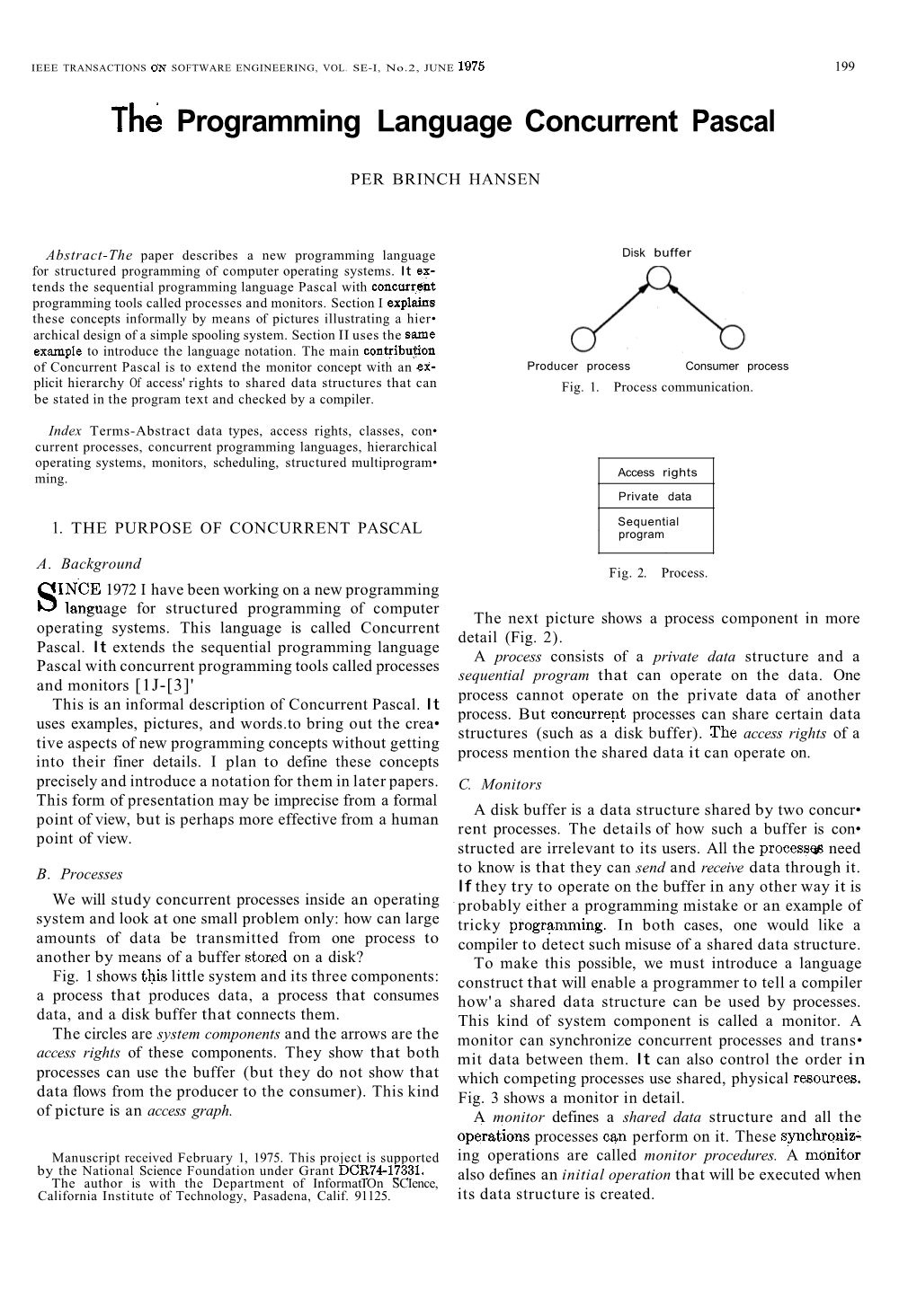 The Programming Language Concurrent Pascal