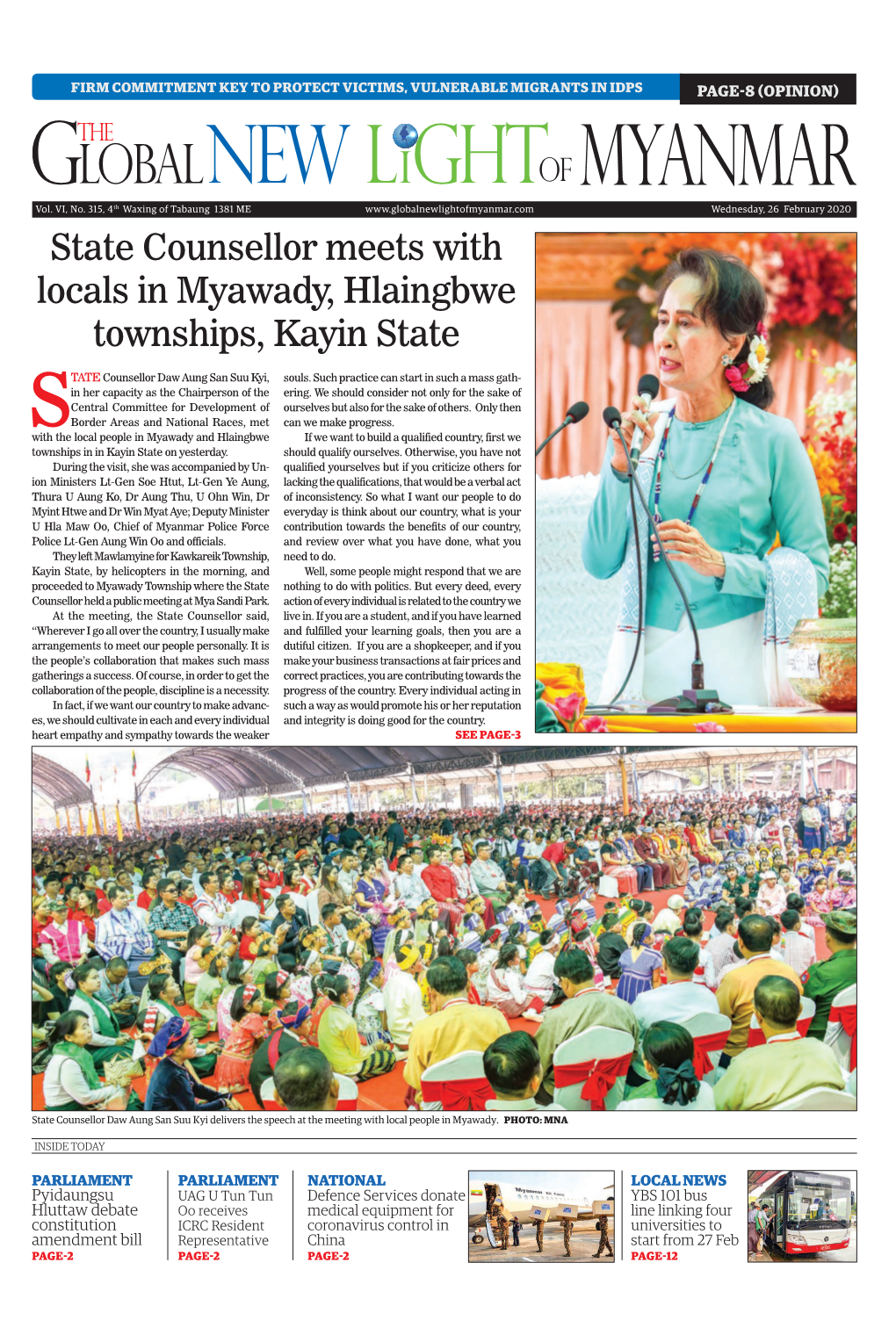 State Counsellor Meets with Locals in Myawady, Hlaingbwe Townships, Kayin State