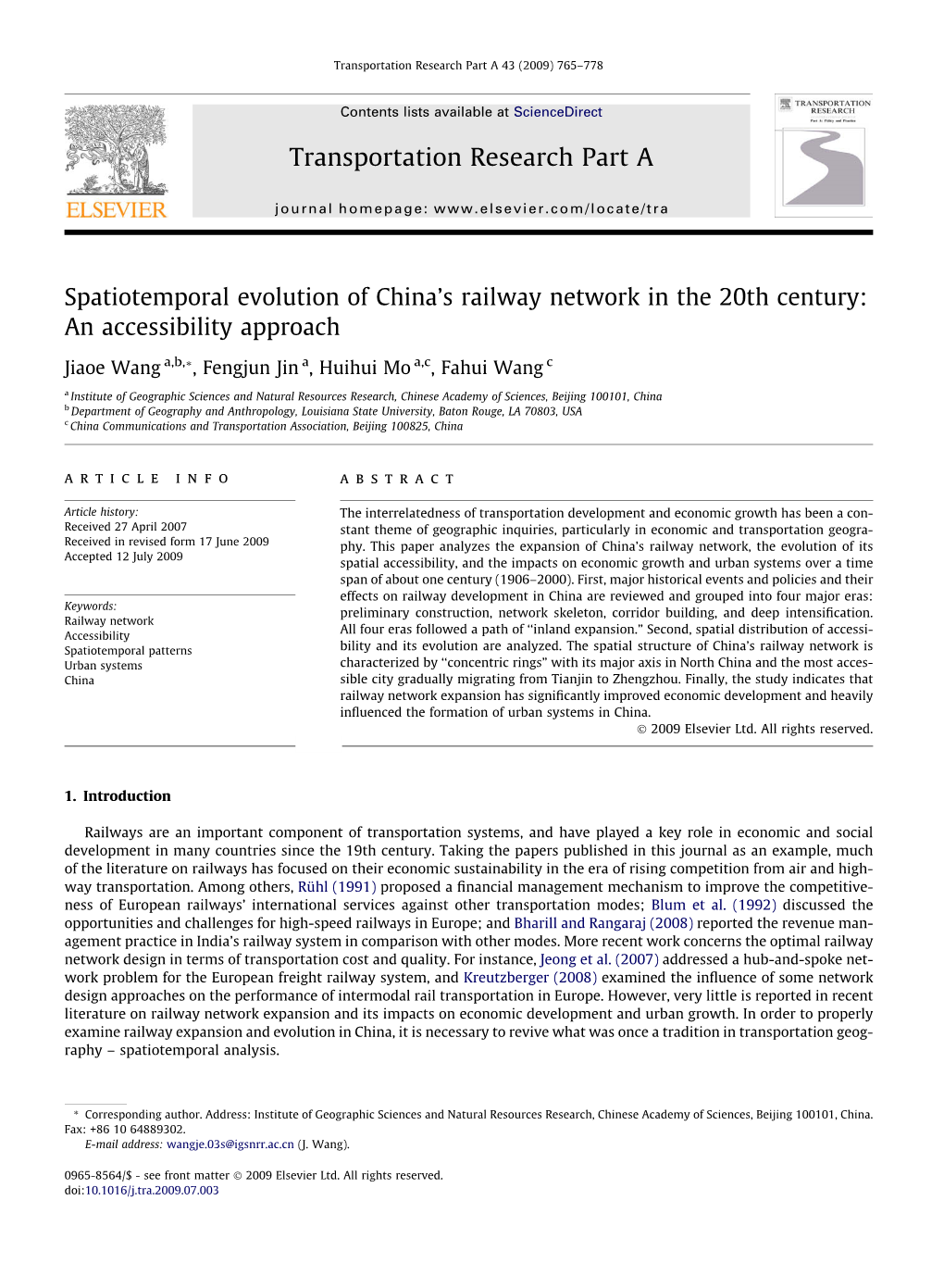 Spatiotemporal Evolution of China's Railway Network in the 20Th Century