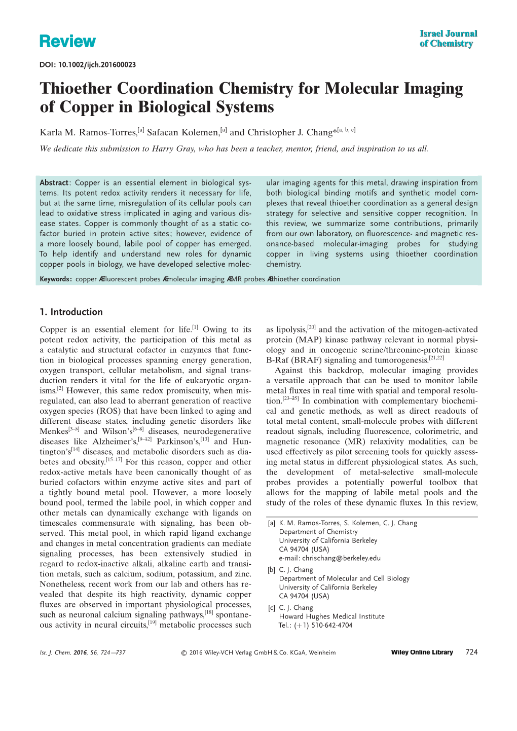 Thioether Coordination Chemistry for Molecular Imaging of Copper in Biological Systems