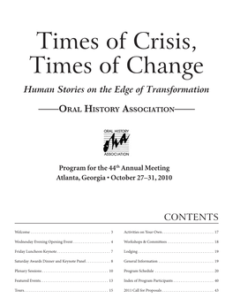 Times of Crisis, Times of Change Human Stories on the Edge of Transformation