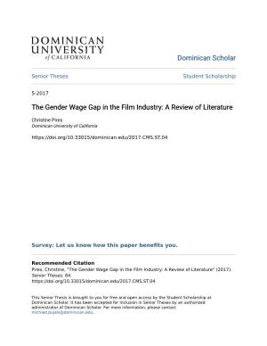 The Gender Wage Gap in the Film Industry: a Review of Literature