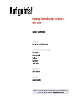 Beginning German Language and Culture Fourth Edition