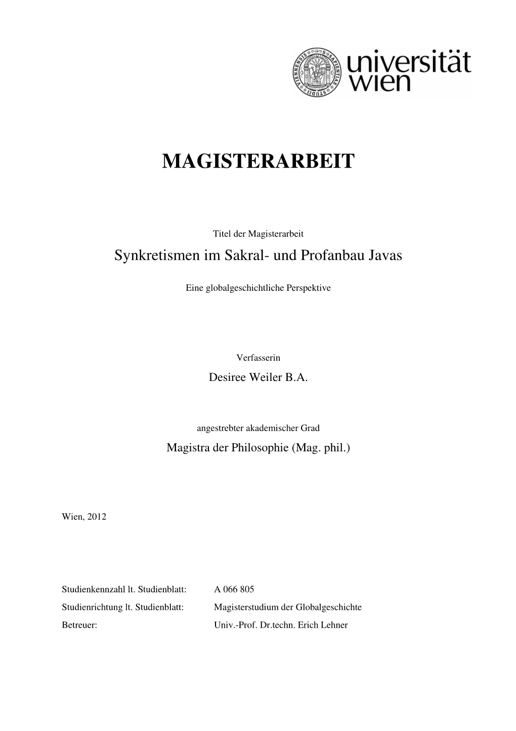 Magisterarbeit