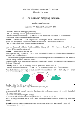 The Riemann Mapping Theorem