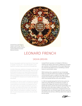 Leonard French, Seven Days of Creation: Seventh Day, 1962-65, 365.8Cm Diam, Enamel on Hessian Covered Hardboard, Australian National University LEONARD FRENCH